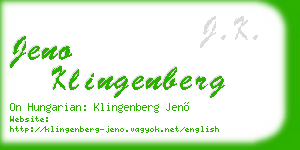 jeno klingenberg business card